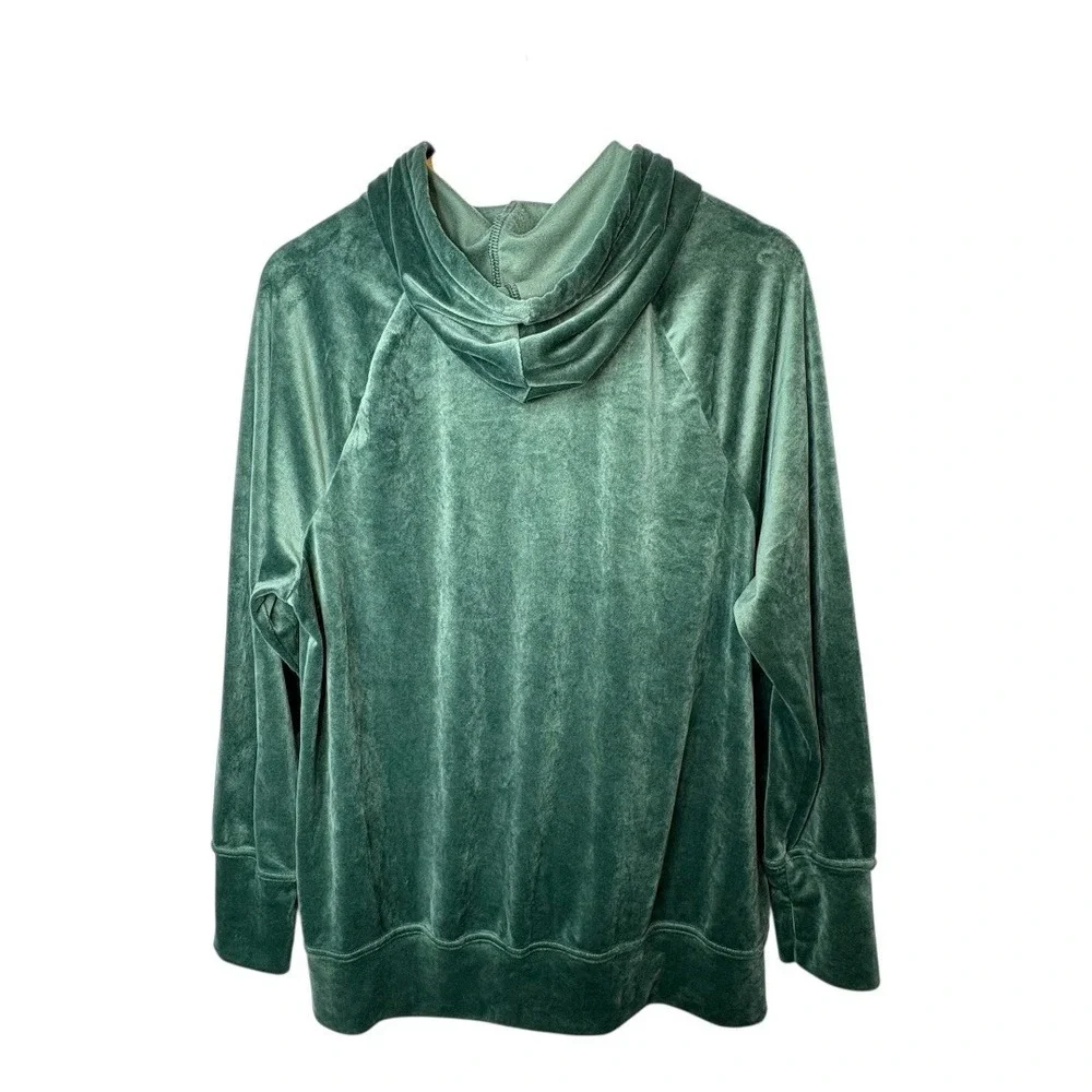 Offline by Aerie Green Velour Zip Up Hoodie Jacket Women Size‎ Medium - Picture 7 of 11